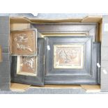 Early framed copper panels with neo classical embo