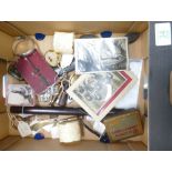 A mixed collection of items to include - jewellery, ink blotters, costume jewellery interesting