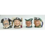 Four medium Royal Doulton character jugs