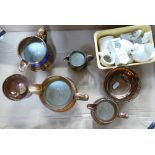 19th century Copper Lustre jugs x 4 (1 a