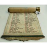 A presentation roll of honor presented to a member of the Sheffield Mechanics association by the