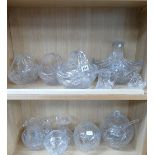 A collection of Royal Doulton International Crystal decorative flower baskets together with cut