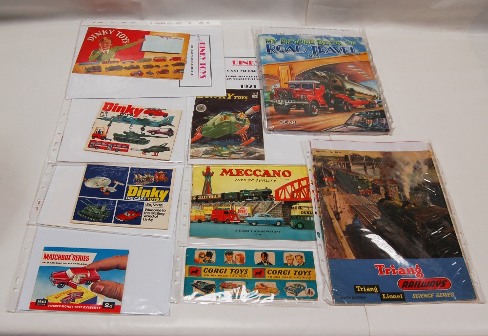 A collection of vintage BROCHURES and LEAFLETS including - Dinky Toys 1940's and 1970's (3) Meccano,