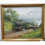 Alan King of Malvern - Signed Akin (his usual signature) Oil on board titled 'Great Western