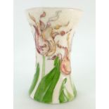 Lise B Moorcroft trial studio vase decorated with orange tulips, dated 2003,