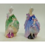 Two Crown Staffordshire figurines of Cinderella in two different colourways (2)