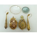 A collection of Victorian Gold coloured metal jewellery testing as high carat,