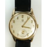 OMEGA 9ct gold cased Gents Wristwatch, hallmarked Birmingham 1965.