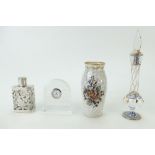 Art Nouveau sterling silver and glass scent bottle,