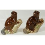 Two Beswick Beavers on a log 2195