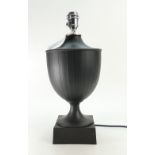 Wedgwood & Bentley Black Basalt striped trophy lamp, limited edition, boxed with certificate.