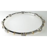 18ct White & Yellow Gold Tennis Bracelet / Bangle, 20.