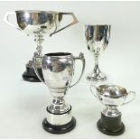 Silver two handled Trophy "The Winchurch Wright Cup" and hallmarked for Birmingham 1933,