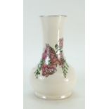 Lise B Moorcroft large studio vase decorated with roses and white fresias design, dated 2013,