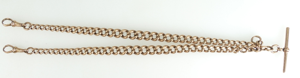 Victorian 9ct Rose Gold double Albert chain, 56.