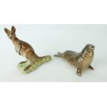 Beswick Kangaroo 2312 together with a Beswick Seal 1534 (2)