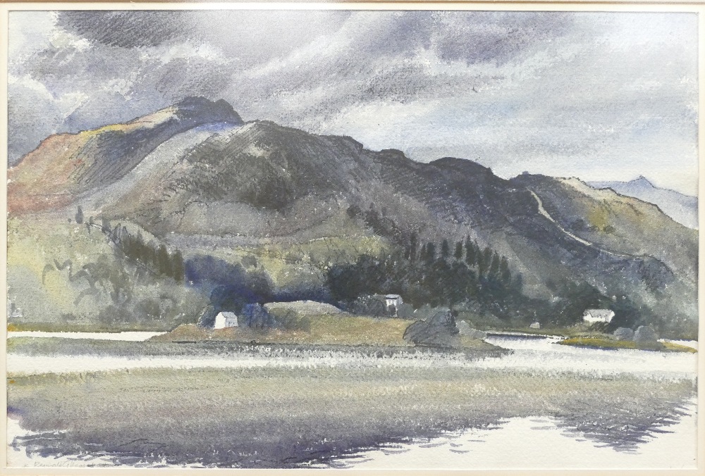 Reginald George Haggar (1905-1988), watercolour painting of "Silver How" Grasmere in wood frame, - Image 2 of 4