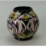 Moorcroft vase in the Dance of the Bumblebee design.