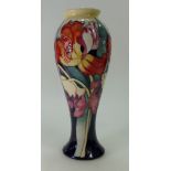 Moorcroft Parrot Tulip Vase, Limited Edition 28/50. Signed by designer Emma Bossons. Height 25cm.