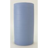 A large Wedgwood Keith Murray style Blue Jasper Ribbed Vase. Hand Thrown. 20 cm in height.
