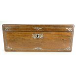 Rosewood & Mother of Pearl inlaid Writing Box 35.5cm wide. 19th century.