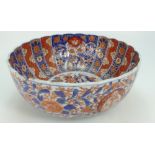 19th century large Japanese Imari bowl with floral decoration, diameter 37cm.