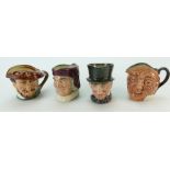 Royal Doulton small character jugs John Peel D5731, Drake D6174,