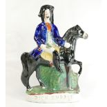 Dick Turpin on horse Staffordshire figure. 31.5cm.