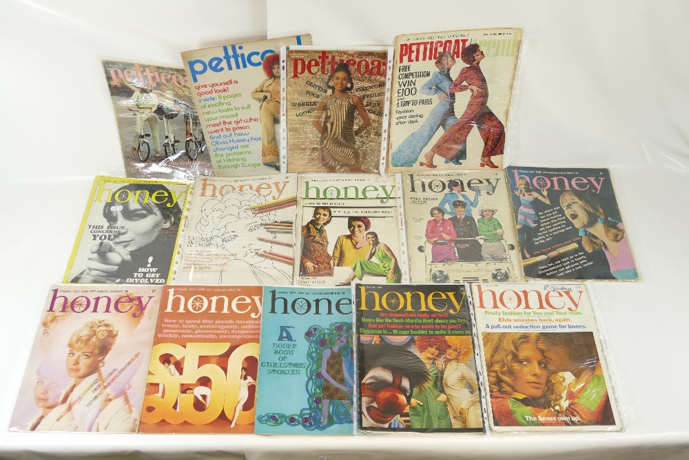 1960's HONEY fashion magazines x 10 together with 4 x Petticoat magazines all 1960's.