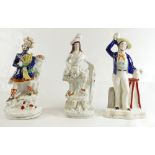 Three Staffordshire figures including; Edward Morgan,