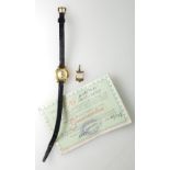 Ladies Rolex precision 9ct Gold Cocktail Wristwatch model 9585 with leather strap,