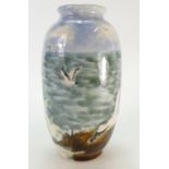 Cobridge Stoneware vase decorated with Trawler at Sea,