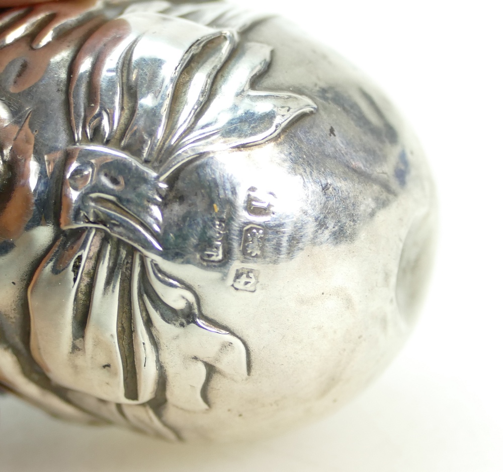 HUMPTY DUMPTY silver novelty PIN CUSHION by Levi and Solomon - hallmarked for Birmingham 1910. 4. - Image 2 of 4