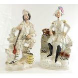 Two large Staffordshire figures, E H Napoleon 39.