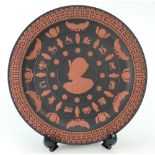 A prestige Wedgwood Tutankhamun Egyptian Black and Terracotta Jasperware Trophy Plate.