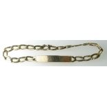 9ct Gold Identity Bracelet, 7.