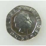 Rare 20p coin with no date