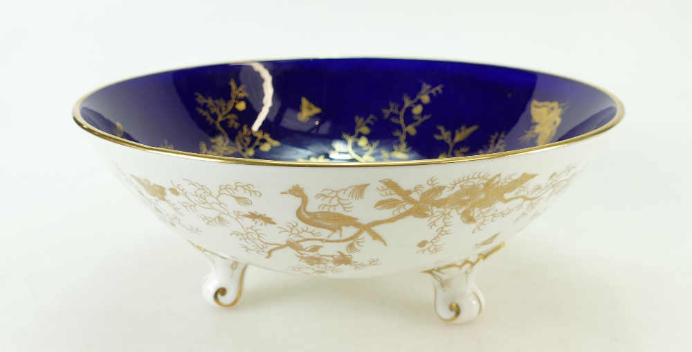 Coalport footed fruit bowl decorated with gilded birds of paradise, - Image 3 of 3