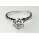 18ct White Gold Solitaire Diamond ring, approx 1.