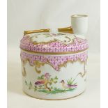 LIMOGES large French porcelain tobacco jar with hand painted and gilded decoration,