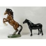 Beswick rearing Welsh Cob 1014 (1st version) together with a Fell pony 'Dene Dauntless' (chip on 1