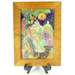 A prestige Wedgwood Fairyland Lustre 'The Enchanted Palace' Rectangular Plaque in a quality gilt