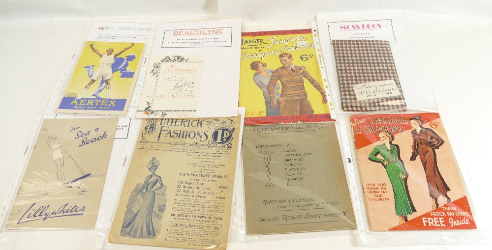 FASHION MAGAZINES / BOOKLETS vintage 1900's-1930's x 8. Including Jaeger, Moss Bros.