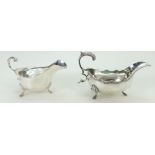 Silver sauceboat hallmarked and similar silver sauceboat,