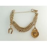 9ct Gold Bracelet formed from antique double watch chain Albert,