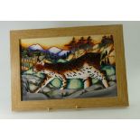 Moorcroft Lynx Revealed Plaque, signed by designer Kerry Goodwin. Limited Edition 47/100.