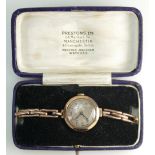 9ct hallmarked Gold Cased Ladies Wristwatch, together with expanding bracelet assumed to be gold,