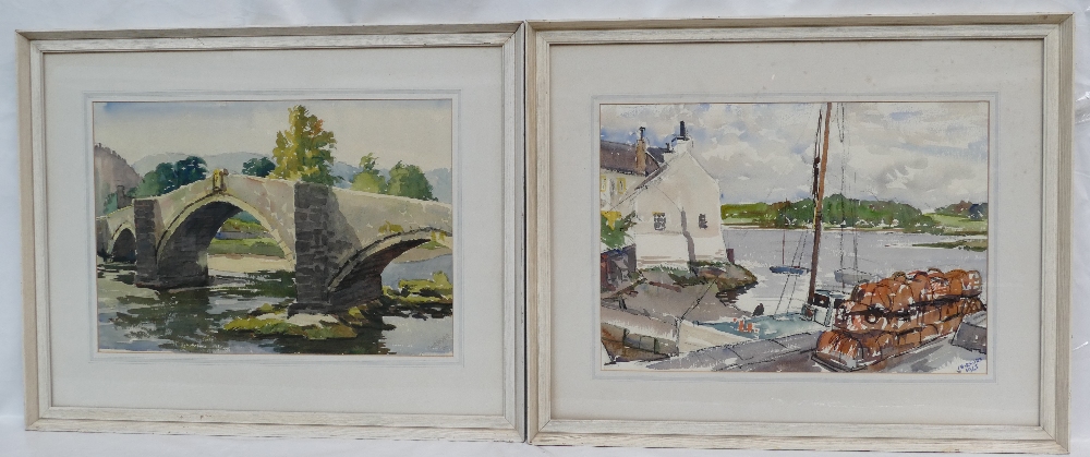 John Chirnside watercolours titled 'The Bridge Llanrwst North Wales' label verso No 6.