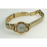 Ladies Seiko Gold plated Wristwatch and bracelet (scratches to bezel), with box,