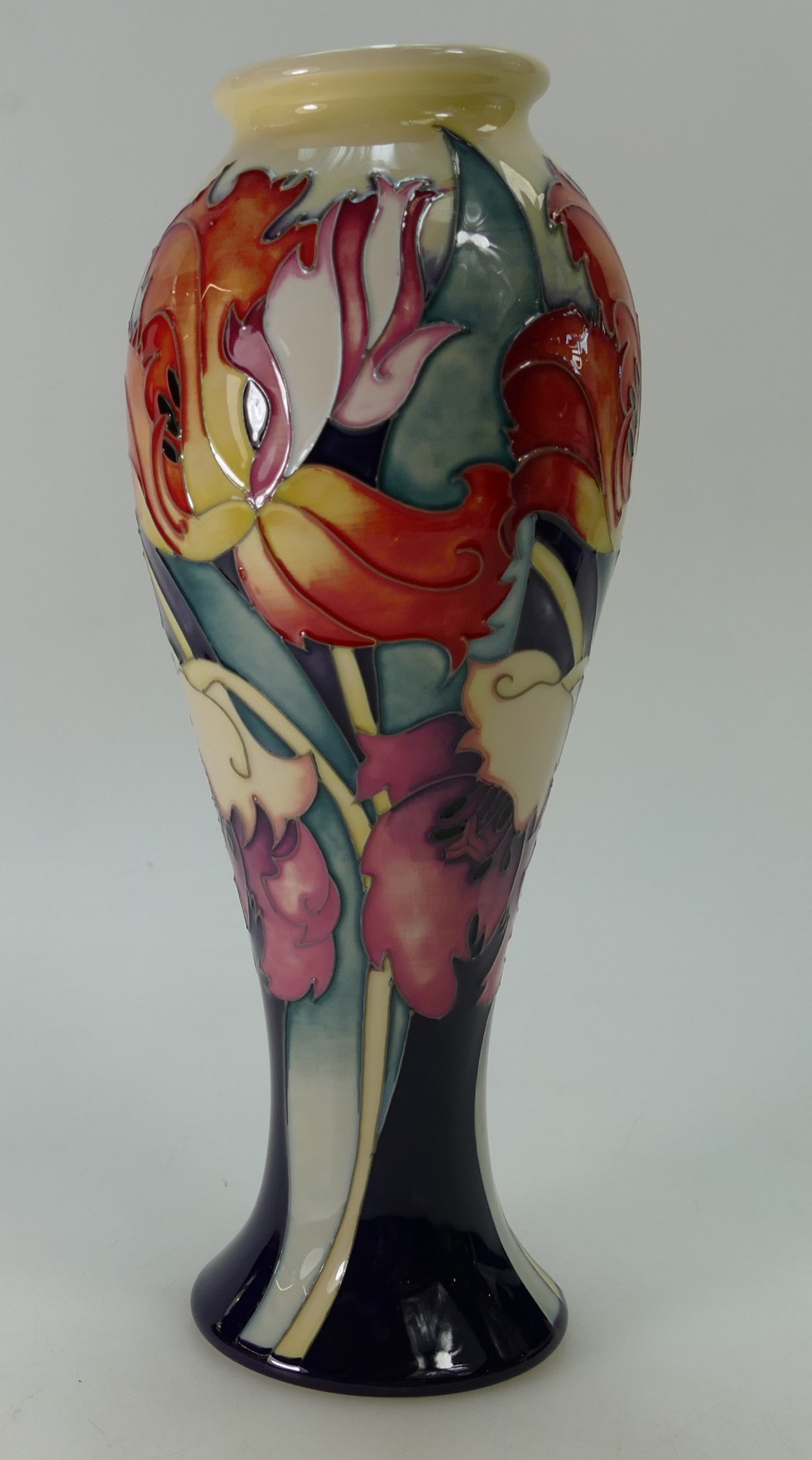 Moorcroft Parrot Tulip Vase, Limited Edition 28/50. Signed by designer Emma Bossons. Height 25cm. - Image 2 of 2